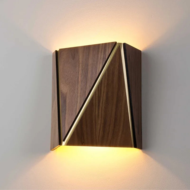 Japanese walnut solid wood wall light