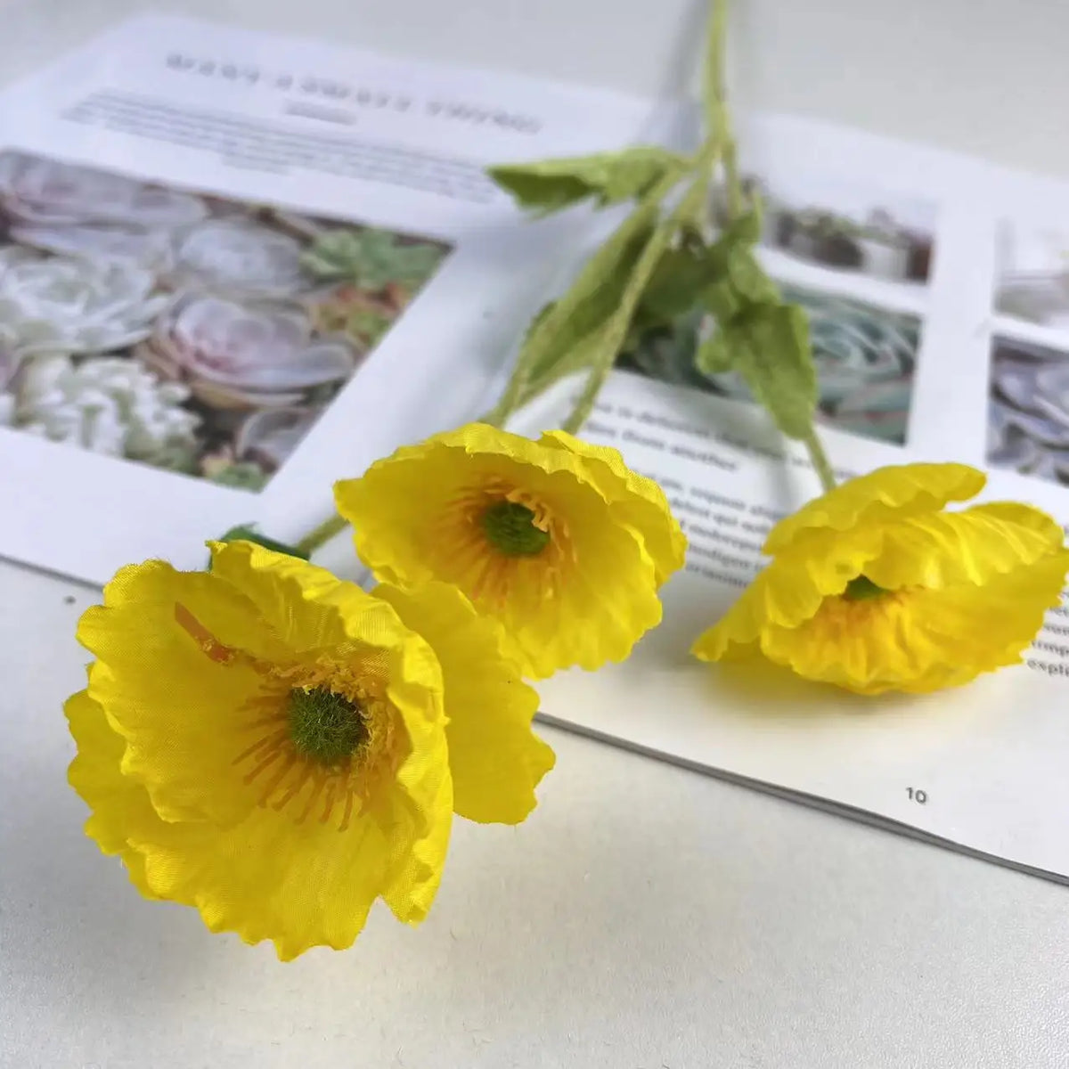 Artificial silk poppy flowers for decoration and events - vue 18 sur 21