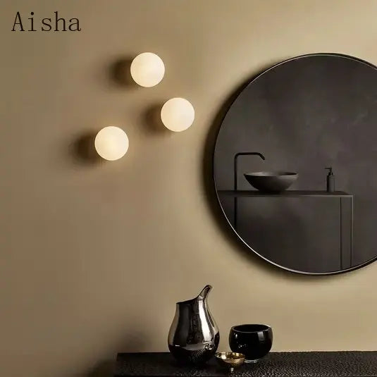Modern gold glass wall light for decorative interiors