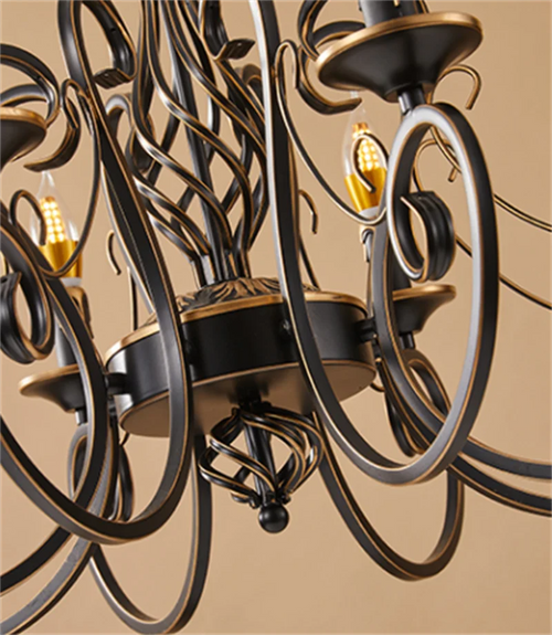 Vintage iron chandelier for elegant interiors - vue 6 sur 6