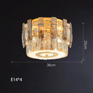 Modern round dimmable LED crystal glass ceiling light