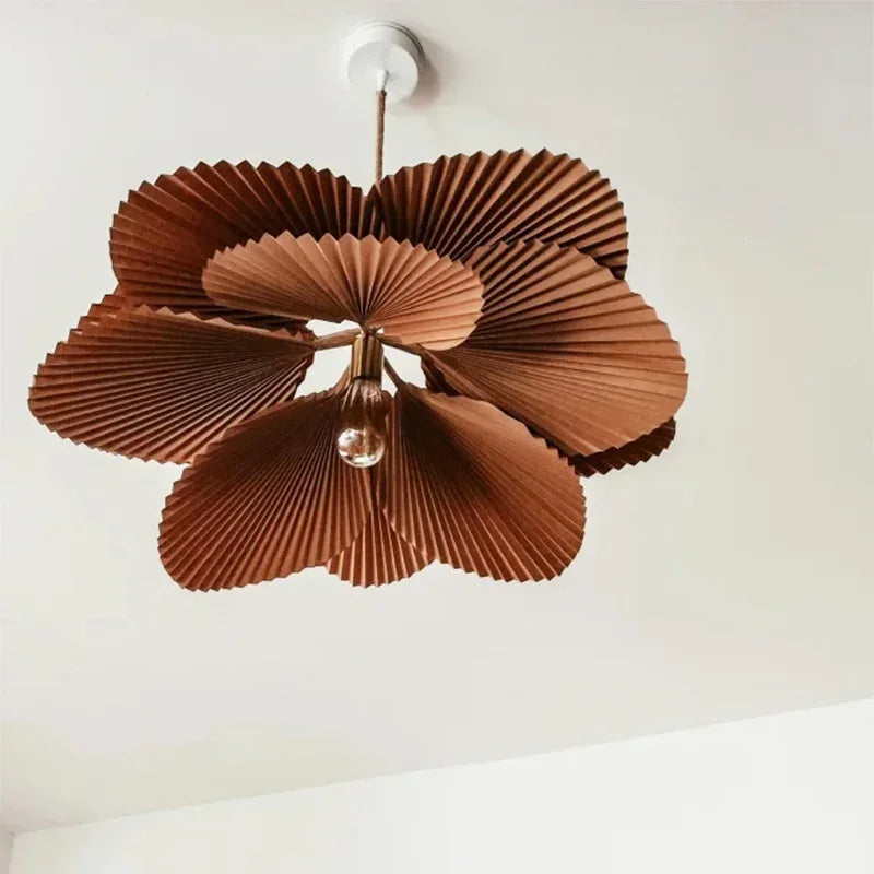 Retro paper petal pendant light for interior decor - vue 4 sur 9
