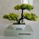 Potted artificial bonsai plant for indoor decor and events