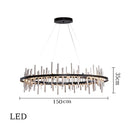 Minimalist black stainless steel postmodern chandelier