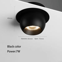 Recessed LED spotlight with adjustable angle and rotation