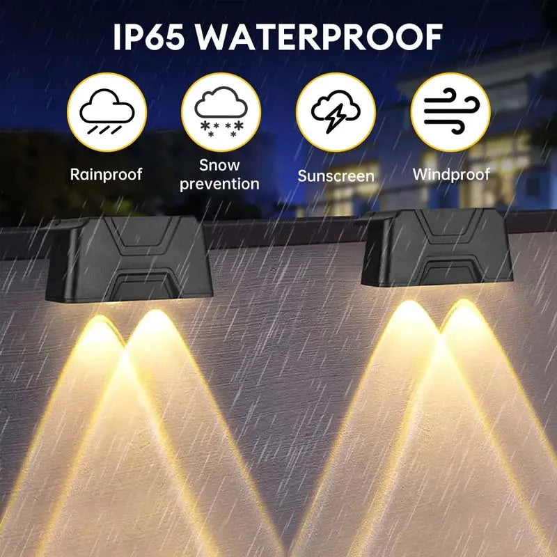 Set of decorative solar LED lamps for outdoor and garden