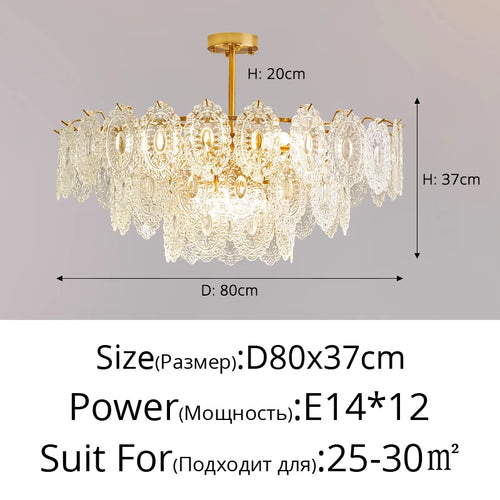 Luxury style glass chandelier for elegant interiors - vue 12 sur 13