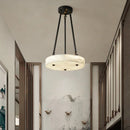 Modern minimalist retro marble and copper LED chandelier