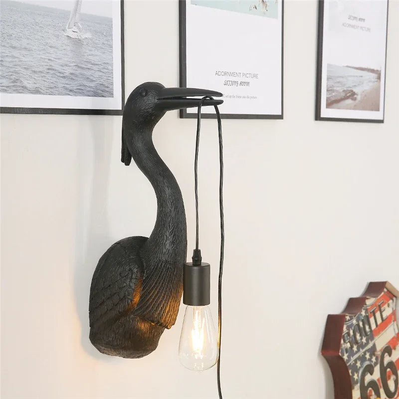 Modern nordic decorative small crane wall light - vue 3 sur 9