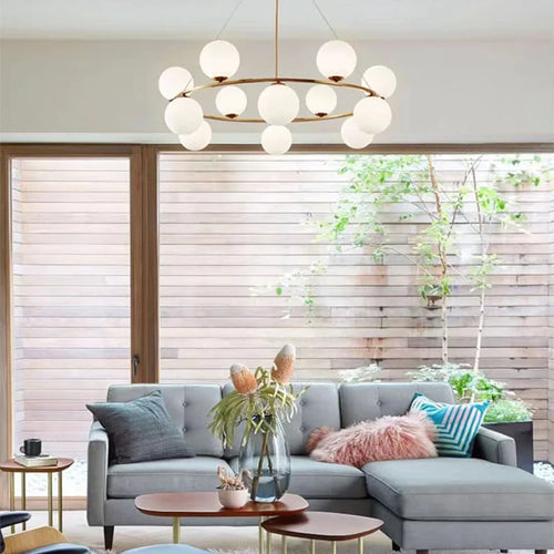 Nordic white glass pendant light for decorative interiors - vue 5 sur 10