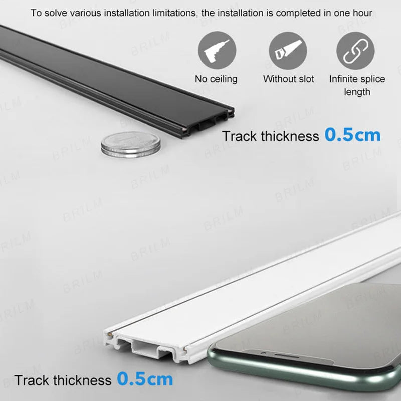 Ultra slim surface-mounted magnetic track lighting for shop