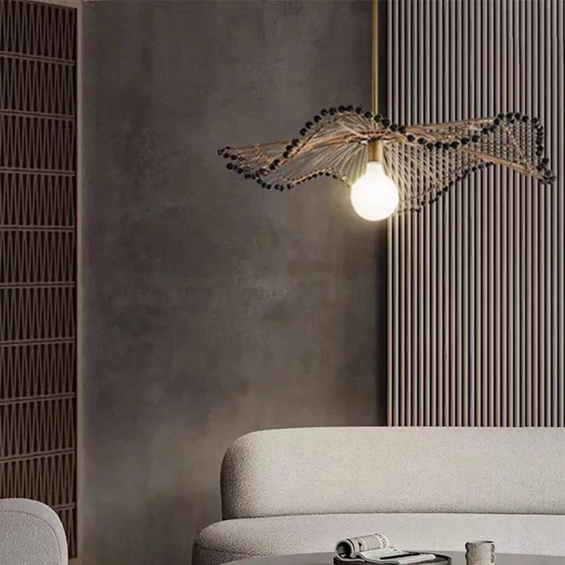 Art deco hemp rope chandelier for shops and restaurants