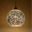 3D firework stained glass pendant light
