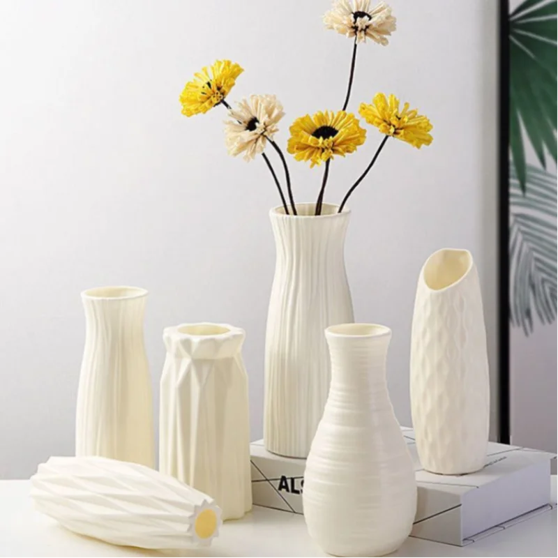 Nordic plastic vase for flowers modern home decoration