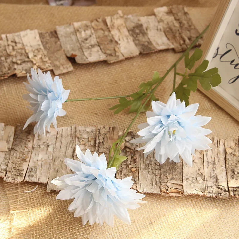 Set of 4 decorative artificial silk dahlia branches