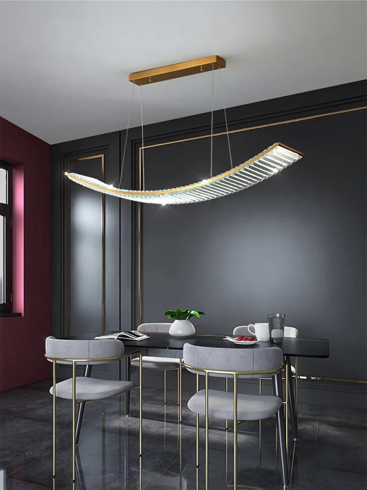 Nordic crystal LED chandelier for modern kitchens - vue 3 sur 8