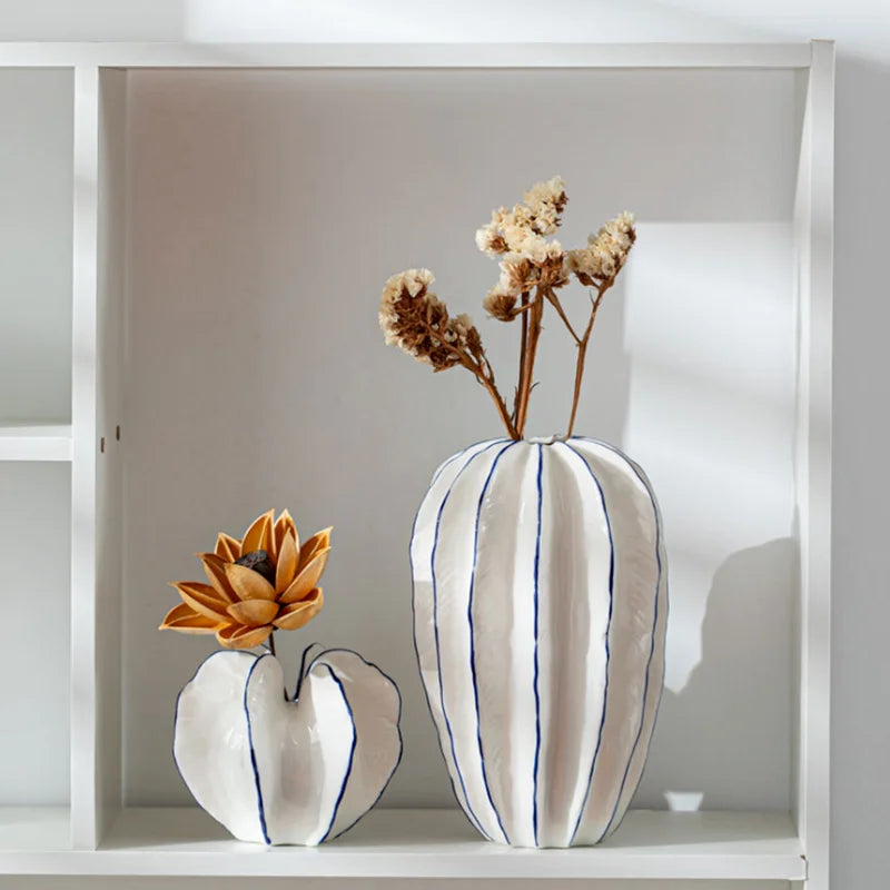 carambola ceramic vase for decoration and dried flowers