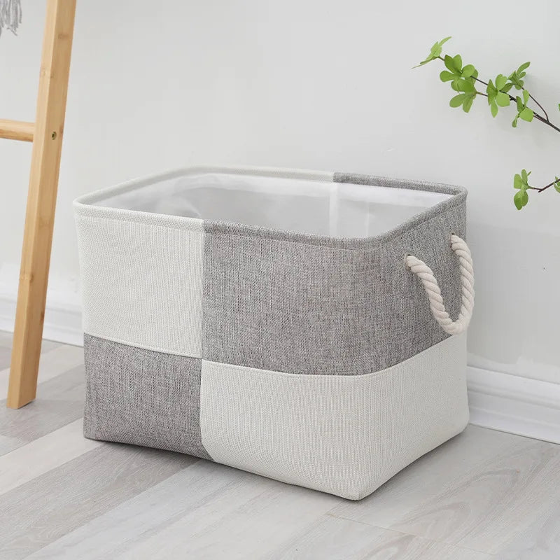 Foldable storage basket for laundry, toys and underwear