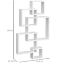 HOMCOM wall shelf with 5 cubes for living room bedroom 49.5x10.2x86 cm