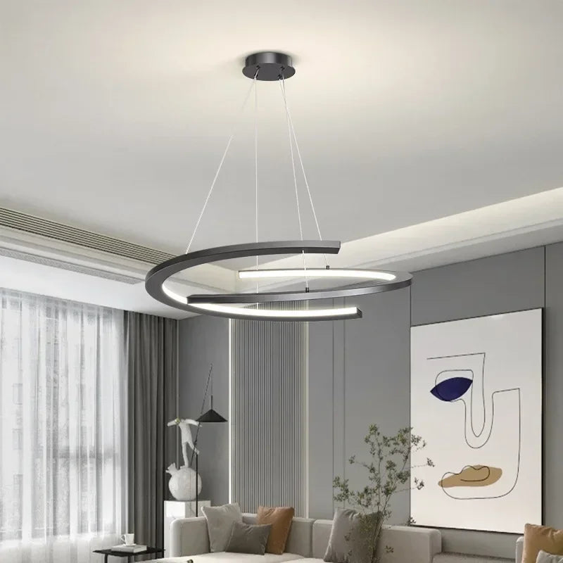 Modern LED pendant light for elegant interior décor - vue 4 sur 21