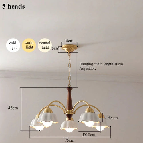 Modern ceramic flower chandelier for contemporary interiors