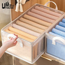 Set of 2 clear baskets with metal frame for versatile storage