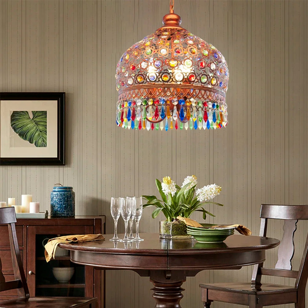 Thai crystal pendant light for indoor and outdoor decoration