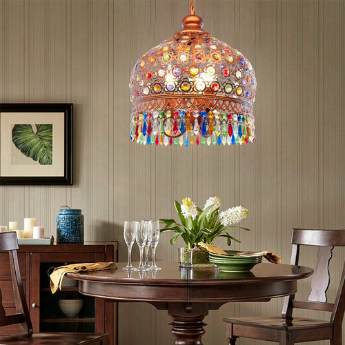 Thai crystal pendant light for indoor and outdoor decoration