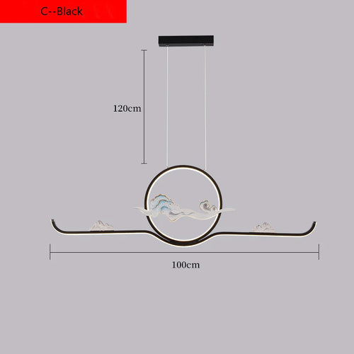 Chinese style pendant light for a zen and modern atmosphere - vue 10 sur 14