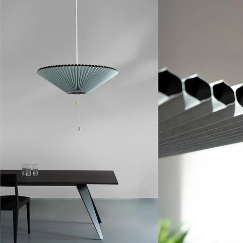 lustre moderne en tissu plissé design créatif nordique - vue 4 sur 8