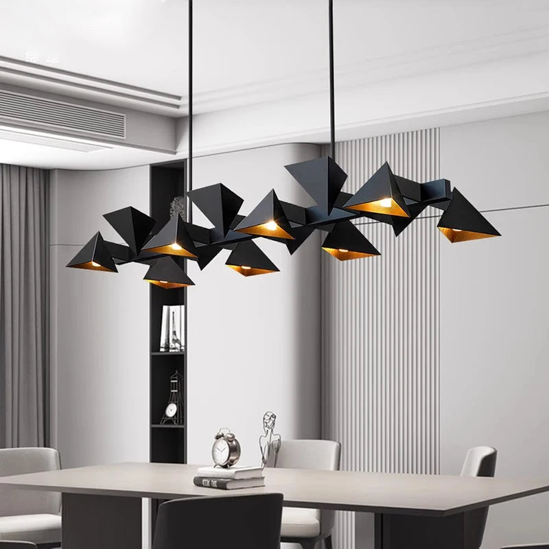 Modern decorative black metal designer chandelier for indoor use