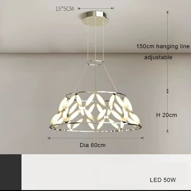 Minimalist LED chandelier with decorative lampshade for Christmas