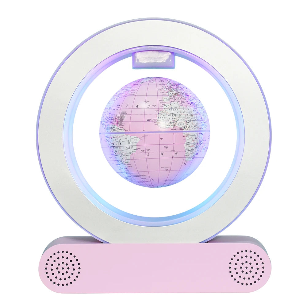 Magnetic Levitation Base Build-In Bluetooth &amp; LED Light 4in Globe Desk Lamp Night Light for Room, Home, Office Desk Toys Decor