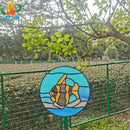 Decorative round lotus stained glass heart with tropical fish