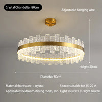 Modern Nordic elegant crystal glass pendant light