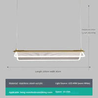 Adjustable rectangular acrylic chandelier for creative lighting