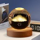 3D crystal night light solar system wooden decorative gift