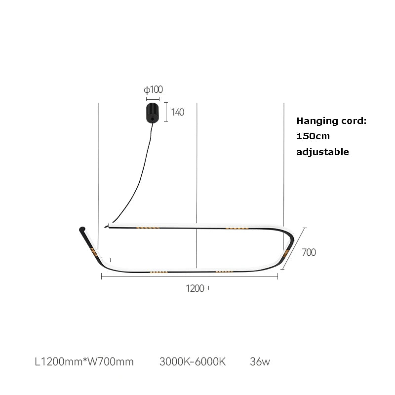 Round hand sensor dimmable chandelier - vue 11 sur 11