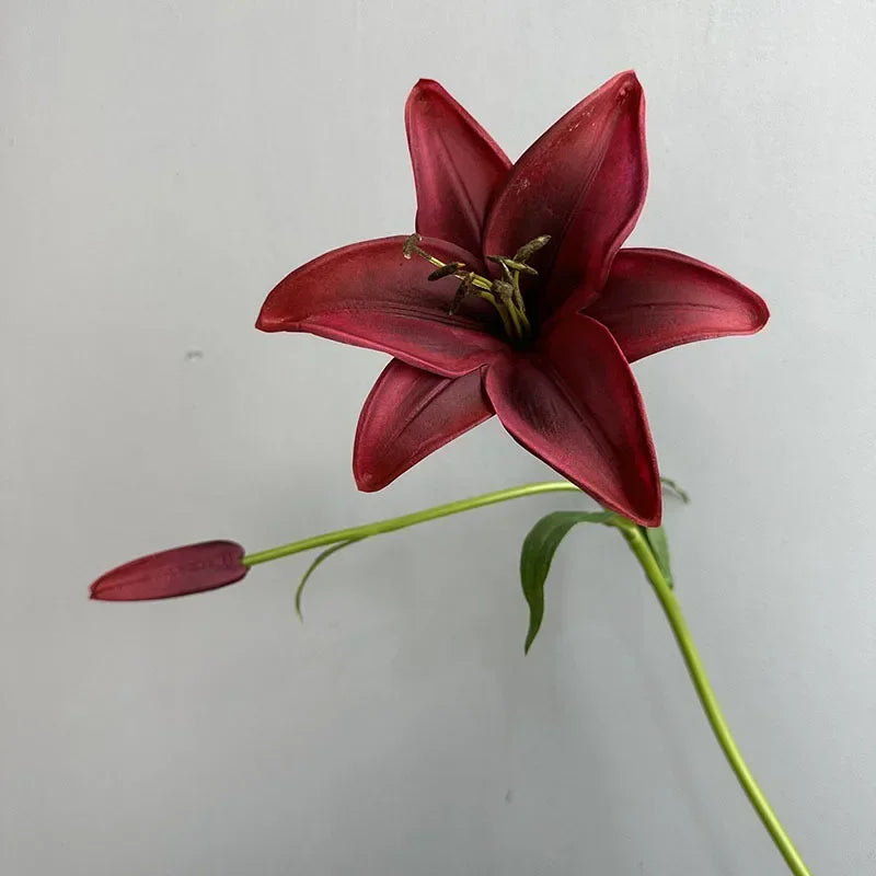 Artificial lily branch floral decoration for interiors - vue 7 sur 11