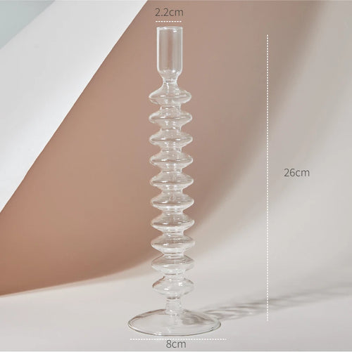 Clear glass candleholder modern nordic home decor - vue 26 sur 31