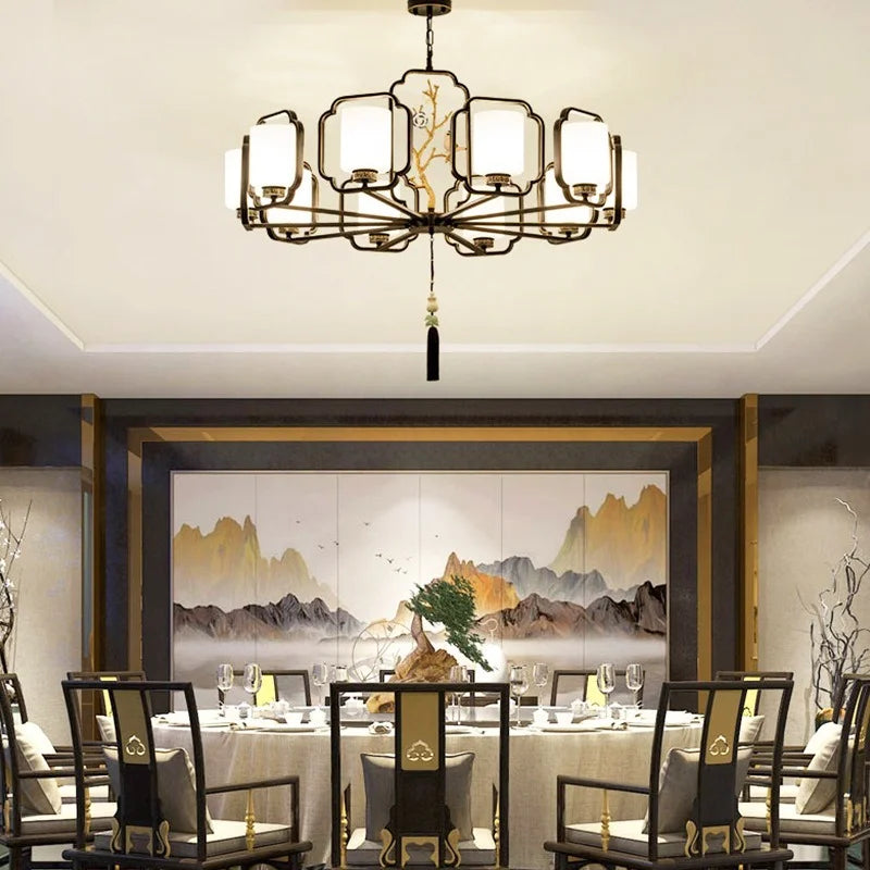 Chinese retro chandelier for elegant and cosy lighting - vue 3 sur 21