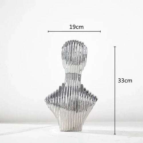 abstract glass sculpture with decorative stripes for interior decoration - vue 16 sur 15