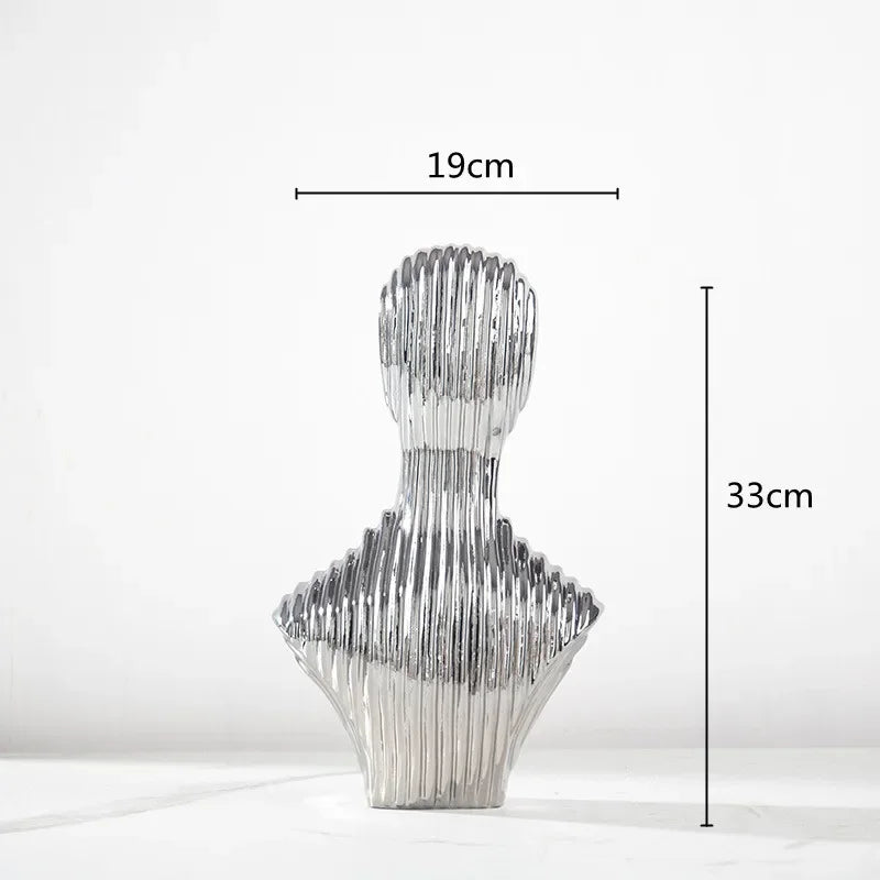 abstract glass sculpture with decorative stripes for interior decoration - vue 15 sur 15