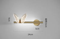 Nordic butterfly acrylic art deco wall light