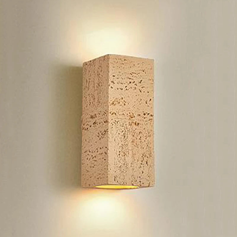 Wabi-sabi square cement LED wall light nordic decorative indoor lamp - vue 4 sur 11