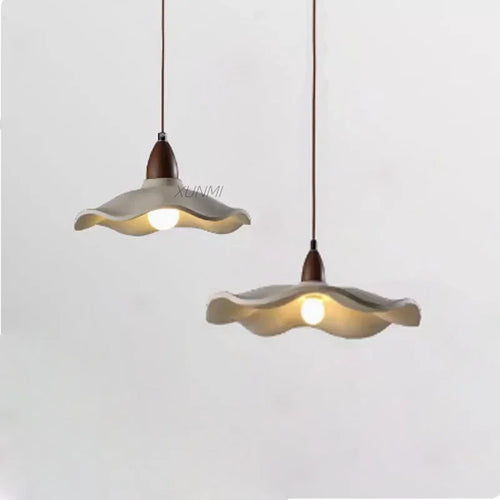 Wabi-sabi cement and travertine pendant light for interior decoration - vue 2 sur 14