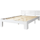 EU STOCK Wooden bed Double bed, headboard, slatted grille -200 x 140cm solid wood FSC Solid wood double bed