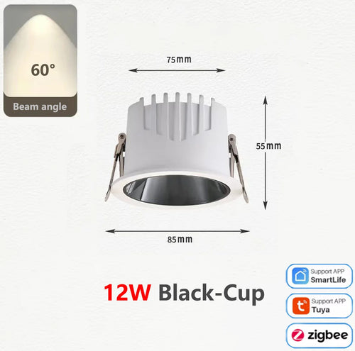 Zigbee aluminium dimmable COB LED spot - vue 18 sur 17