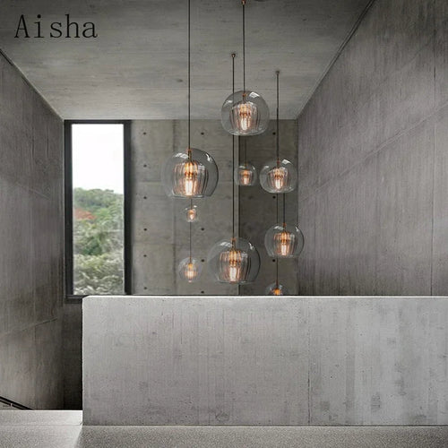 Modern glass pendant light for Nordic interior décor - vue 5 sur 6