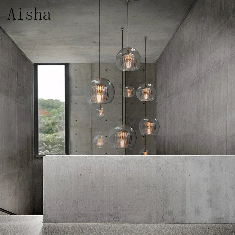 Modern glass pendant light for Nordic interior décor - vue 4 sur 6